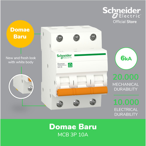 Schneider Electric NEW DOMAE MCB 10A 3P - DOMF01310