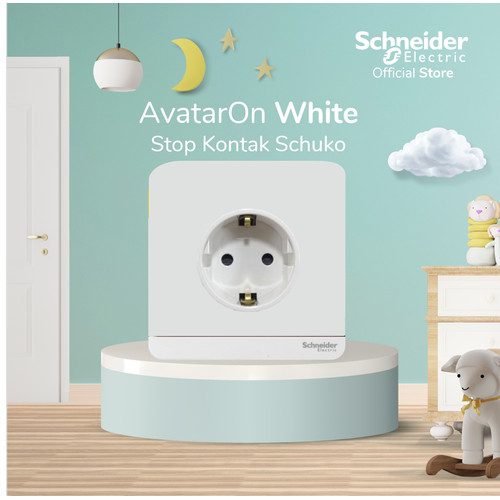 Schneider Electric AvatarOn Stop Kontak Schuko - White