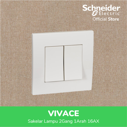 Schneider Electric Vivace Saklar Lampu - 2 Gang 1 Arah - KB32_1_WE_G3