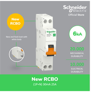 Schneider Electric Domae New RCBO Slim - 1P + N 30mA 25A - DOMD1625