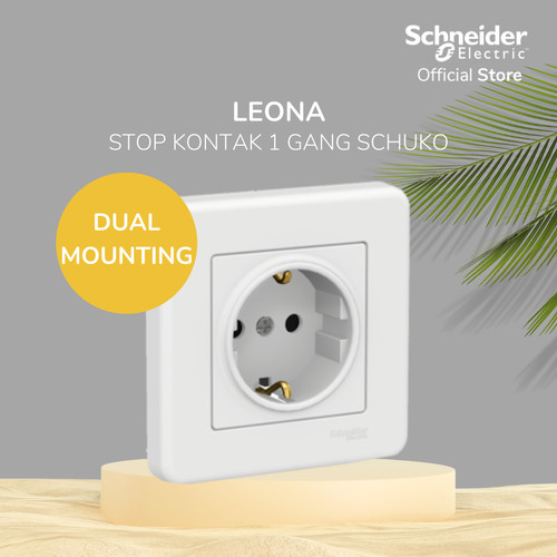 Schneider Electric Leona Stop Kontak - 1 Gang Schuko - LNA2900121