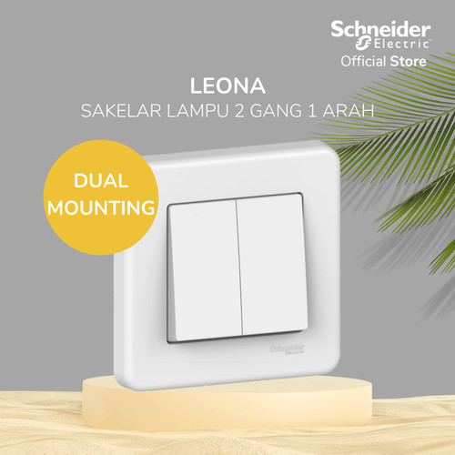 Schneider Electric Leona Saklar Lampu - 2 Gang 1 Arah - LNA0300321