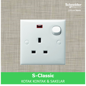 Schneider Electric S-Classic 1 Gang Stop Kontak & Saklar - E15NR_WE