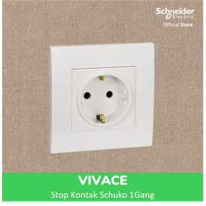 Schneider Electric Vivace Stop Kontak 1 Gang Schuko - KB426_16S_WE_G3