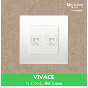 Schneider Electric Vivace 2 Gang Telepon Outlet, Penutup - KB32TS