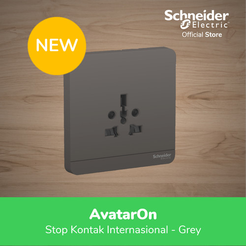 Schneider Electric AvatarOn Dark Grey Stop Kontak International - 1G