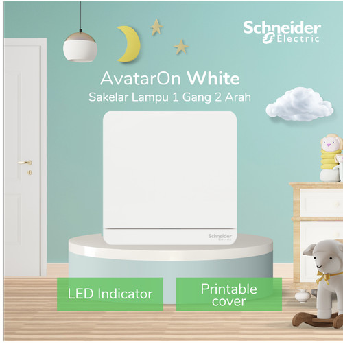 Schneider Electric AvatarOn Saklar Lampu Putih - 1 Gang 2 Arah