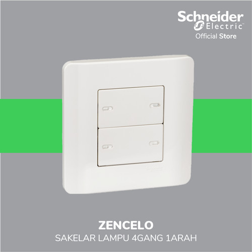 Schneider Electric ZENcelo Saklar Datar 4 Gang 1 Arah - E8434_1_WE_G3