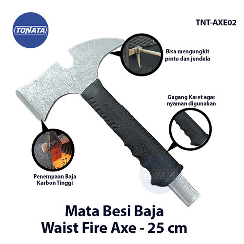 Waist Fire Axe 25 cm / Kapak Baja Pendek Multi Fungsi / Kampak Damkar