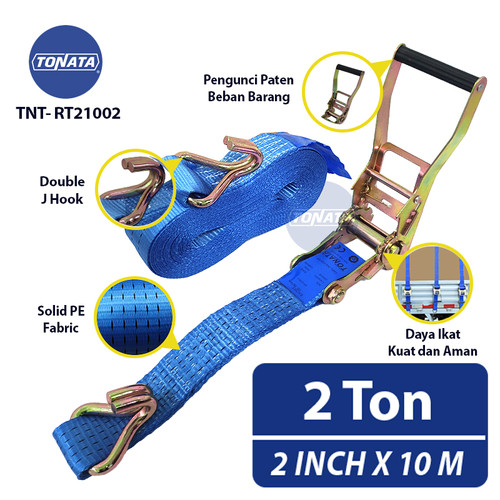 Ratchet Tie Down 2" X 10m / Cargo Belt 2 Ton / Tali Pengikat Barang