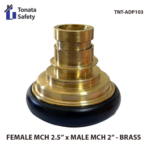 Adaptor Reducer Female Machino 2.5" x Male Machino 2" - Brass