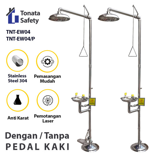 Emergency Eyewash Shower Station / Stand Eye Wash - Tanpa Pedal