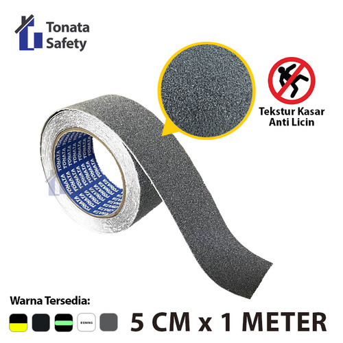 Anti Slip Tape / Lakban Anti Licin Grey 5 cm x 1 Meter / Gray Abu Abu