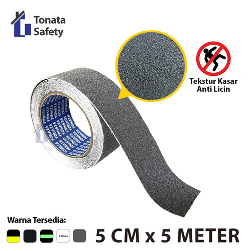 Anti Slip Tape / Lakban Anti Licin Grey 5 cm x 5 Meter / Gray Abu Abu