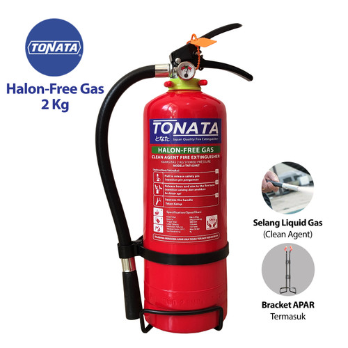 APAR 2 kg Tonata Clean Agent Eco Liquid Gas / Set Komplit