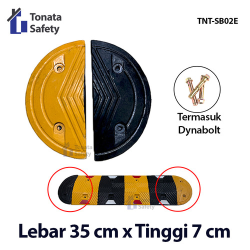 Rubber End Cap Speed bump / Ujung Polisi Tidur Karet 35 x 7 Speedbump - Tanpa Dynabolt