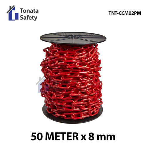 Plastic Chain / Cone Chain 8 mm x 50 m / Merah