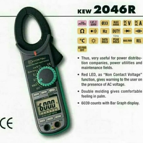 Kyoritsu 2046R Digital Clamp Meter Tang Amper True RMS