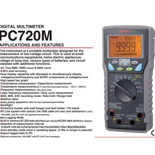 Sanwa PC720M Digital Multimeter Multitester Avometer PC Link Original