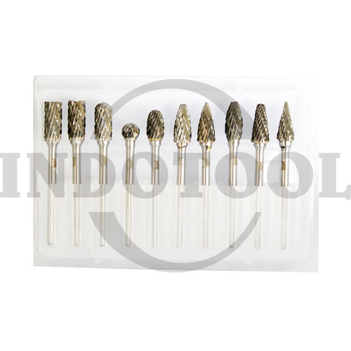 10 PCS MIXED TCT ROTARY BURR SET 3mm (A,B,C,D,E,F,G,H,L,M,) LANGSOL