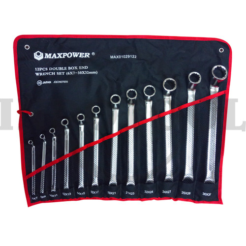 12 PCS 75-DEGREE OFFSET BOX END WRENCH SET 6-32 mm MAXPOWER