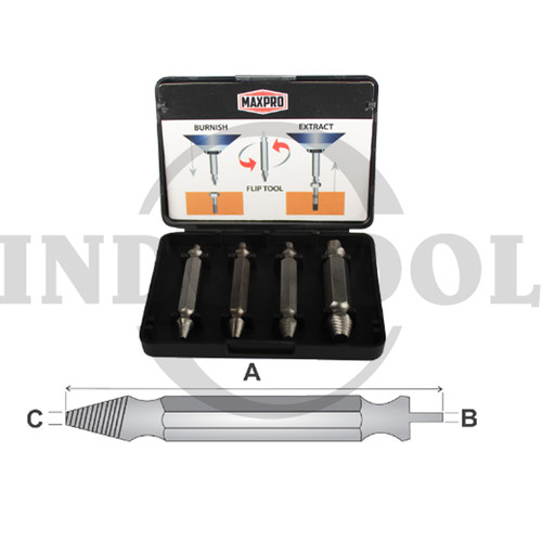 4 PCS ALAT PEMBUKA BAUT RUSAK / 4 PCS SCREW REMOVER KIT P.51mm MAXPRO