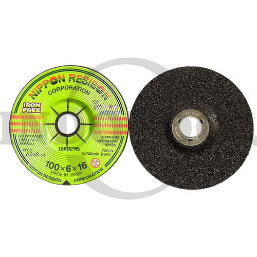 GRINDING WHEEL IRON FREE A-24S, 4" x 6mm NIPPON RESIBON