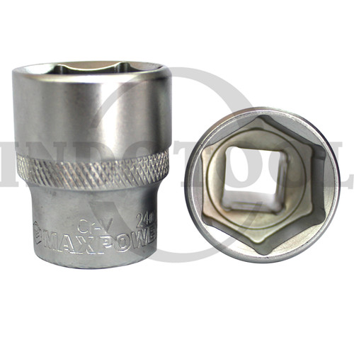 KUNCI SOK / SOCKET 1/2'' DRIVE, 6PT SATIN CRV 11 mm MAXPOWER