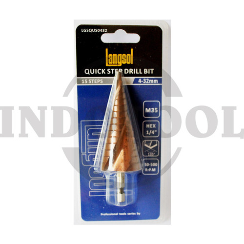 MATA BOR PAGODA M35 4-20MM / QUICK STEP DRILL BIT HEX SHANK LANGSOL