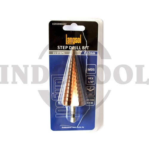 MATA BOR PAGODA M35 4-32MM / STEP DRILL BIT HEX SHANK LANGSOL