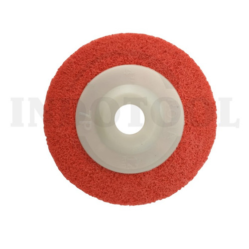 NON WOVEN WHEEL PAD, RED 4” x 12 x 16 mm, #180 ROHA