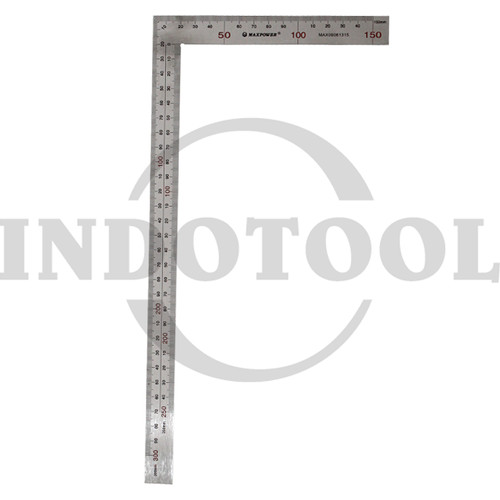 PENGGARIS SIKU L STAINLESS STEEL SQUARE RULER 10" (500x250mm) MAXPOWER