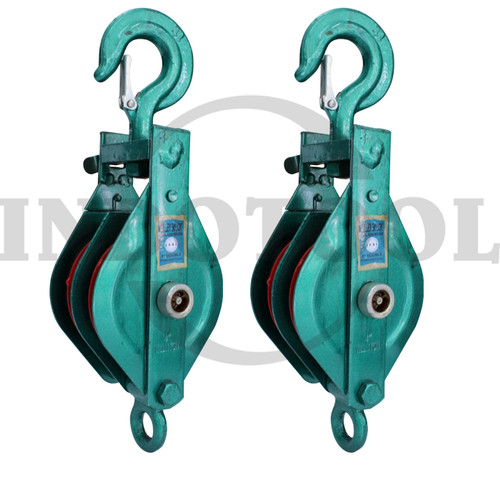 PULLEY BLOCK DOUBLE SHEAVE WITH HOOK 12" , 6T ROHA