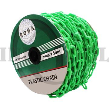 Rantai Plastik 8mm x 50m Plastic Chain ROHA - Hijau