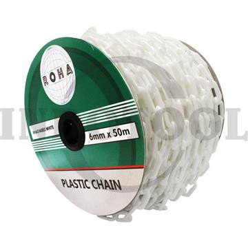 Rantai Plastik 8mm x 50M Plastic Chain ROHA - PUTIH