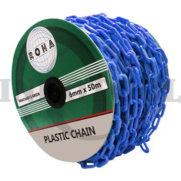 Rantai Plastik 8mm x 50mm Plastic Chain ROHA - Biru