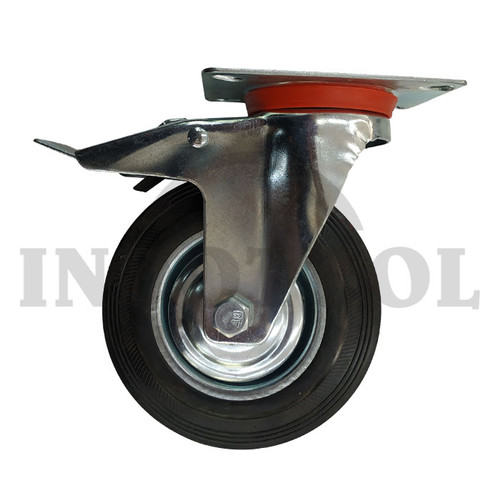 RODA ETALASE REM 5" / RODA KARET RUBBER CASTER DBL BRAKE 5" 100kg ROHA