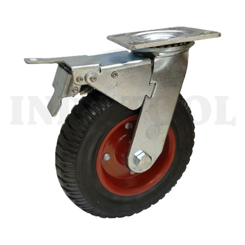 RODA KARET 10" (REM) / RODA TORLI / GEROBAK / RUBBER CASTER 250kg ROHA