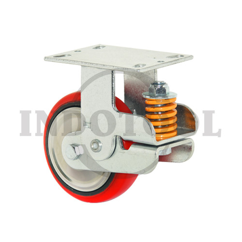 RODA TROLI / TROLLEY 6 INCH 150X50MM / PU CASTER MERAH FIXED MATI ROHA