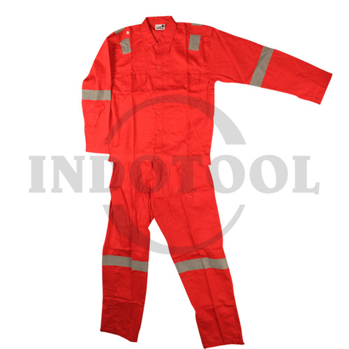 WEARPACK FULL SET SETELAN BAJU CELANA MERAH PROYEK / STEEL HORSE XL