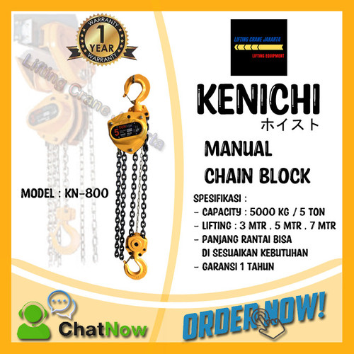 KENICHI Chain Block Takel Manual 5 Ton 5 METER "JAPAN"