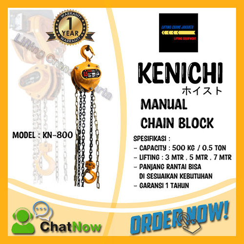 KENICHI Chain Block Takel Manual 0,5 Ton 5 METER "JAPAN"