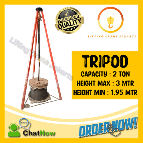 Tripod Crane Kaki Katrol Cap. 2 Ton BIGPro