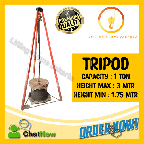 Tripod Crane Kaki Katrol Cap. 1 Ton BIGPRO