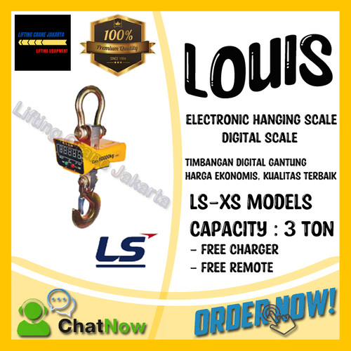 Digital Crane Scale Timbangan Digital Gantung Cap 3 Ton Model LS - XS