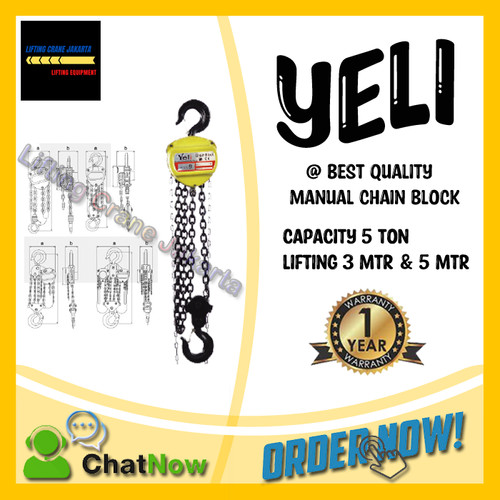 Manual Chain Block Takel Capacity 5 TON YELI