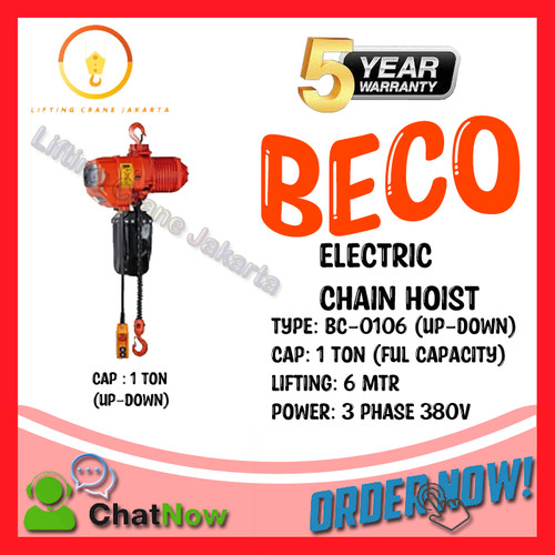 ELECTRIC CHAIN HOIST KATROL LISTRIK BECO Cap. 1Ton x 6Mtr KOREA