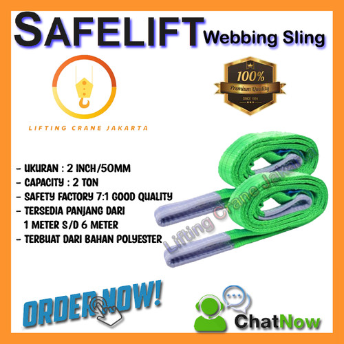 Webbing Sling / Safety Belt Capacity 2 Ton SAFELIFT SF 7:1