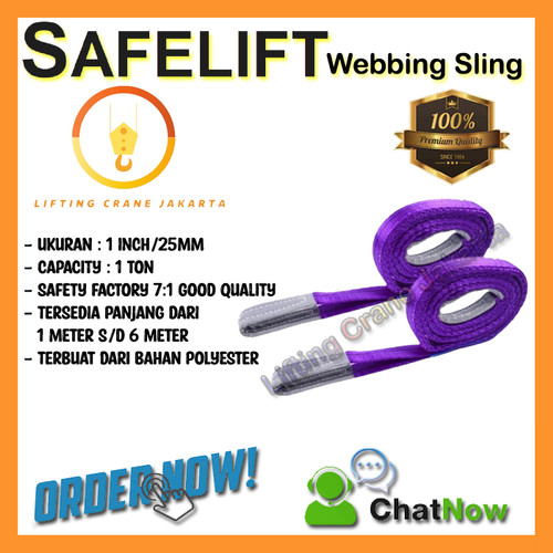 Safety Belt / Webbing Sling capacity 1 Ton SAFELIFT SF 7:1