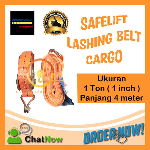 Ratchet Tie Down Cargo Lashing Belt 1" x 5M Pengikat Barang